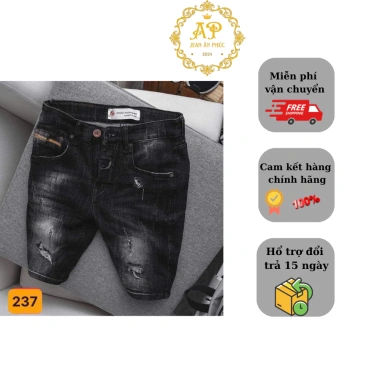 Quần sọt nam xanh jean co giãn chuẩn form, dáng chuẩn đẹp, giảm còn 125.020 VND