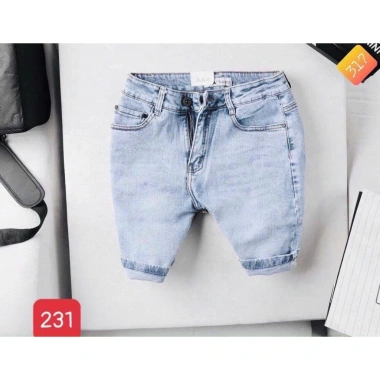 Quần sọt nam xanh jean co giãn chuẩn form, dáng chuẩn đẹp, giảm còn 125.020 VND
