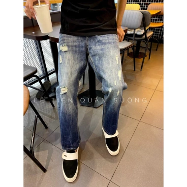 Quần suông nam lưng xanh rách nhẹ trẻ trung thoải mái giảm giá 380.000₫ 2 Quần suông nam lưng xanh rách nhẹ trẻ trung thoải mái giảm giá 380.000₫ 2