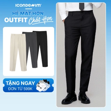 Quần Tây Nam ICONDENIM Ống Suông Co Giãn Basic Form Straight – Giá chỉ 399k