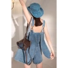 Quần yếm denim F&X thanh lịch, tai thỏ, jumpsuit giảm cân mùa hè