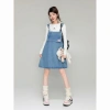Quần yếm denim F&X thanh lịch, tai thỏ, jumpsuit giảm cân mùa hè 4