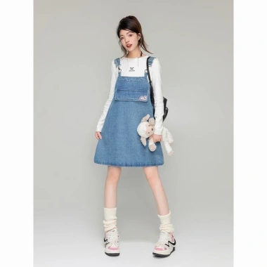 Quần yếm denim F&X thanh lịch, tai thỏ, jumpsuit giảm cân mùa hè 4 Quần yếm denim F&X thanh lịch, tai thỏ, jumpsuit giảm cân mùa hè 4
