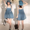 Quần yếm denim F&X thanh lịch, tai thỏ, jumpsuit giảm cân mùa hè 10