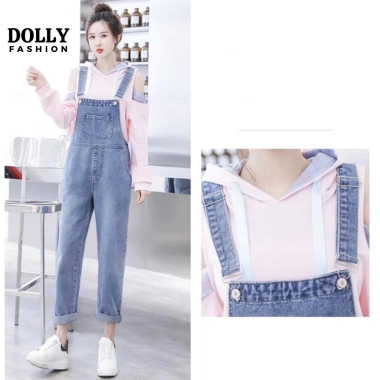 Quần yếm jeans nữ denim dài Ulzzang Hàn Quốc, trẻ trung năng động, chỉ 149.800₫