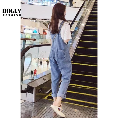 Quần yếm jeans nữ denim dài Ulzzang Hàn Quốc, trẻ trung năng động, chỉ 149.800₫