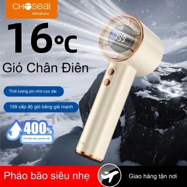 Quạt cầm tay Akihabara 199 Gear - yên tĩnh, bền bỉ, sạc lại, gió mạnh, dùng cho sinh viên, lớp học, tàu đi