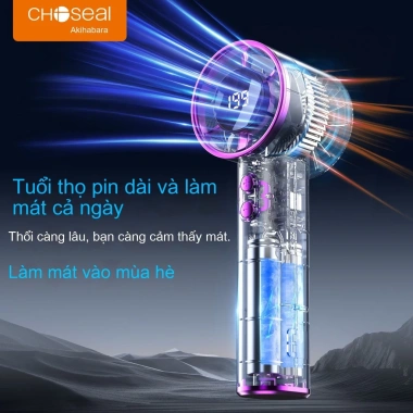 Quạt cầm tay Akihabara 199 Gear - yên tĩnh, bền bỉ, sạc lại, gió mạnh, dùng cho sinh viên, lớp học, tàu đi