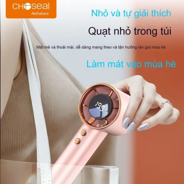 Quạt cầm tay Akihabara 199 Gear - yên tĩnh, bền bỉ, sạc lại, gió mạnh, dùng cho sinh viên, lớp học, tàu đi