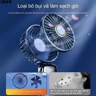 Quạt cầm tay công suất cao, pin lâu dài, mini gập, yên tĩnh, treo cổ – ký túc xá, văn phòng – 116.200 VND