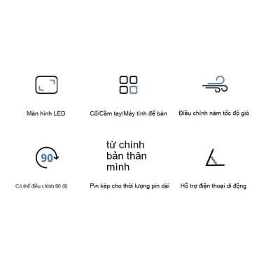 Quạt cầm tay công suất cao, pin lâu dài, mini gập, yên tĩnh, treo cổ – ký túc xá, văn phòng – 116.200 VND