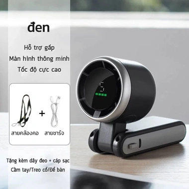 Quạt cầm tay mini 5.000mAh - 5 cấp độ gió, gấp gọn, hiển thị pin, giá chỉ 128k