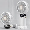 Quạt cầm tay mini pin 10.000mAh 5 tốc độ, đèn LED, dây đeo cổ - Giá chỉ 54.000₫