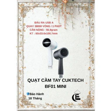 Quạt Cầm Tay Ngoại Trời Cuktech CP Mini BF01 – Siêu Nhẹ, Pin Lâu, Bảo Hành 18 Tháng, Giá 305.000
