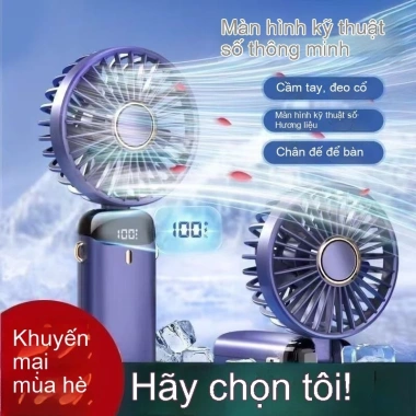 Quạt cầm tay USB sạc lại gập mini di động - sinh viên, bàn ký túc xá, 111.300đ