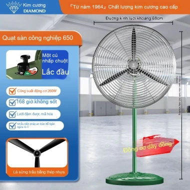 Quạt điện công nghiệp Diamond – Quạt sàn công suất cao, gió mạnh, loại bỏ formaldehyde, giảm giá 23% chỉ 1.132.600₫ 10 Quạt điện công nghiệp Diamond – Quạt sàn công suất cao, gió mạnh, loại bỏ formaldehyde, giảm giá 23% chỉ 1.132.600₫ 10
