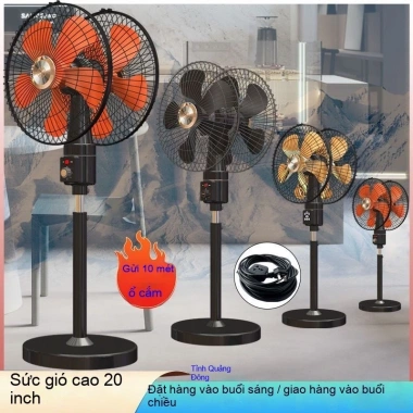 Quạt điện thương mại hai đầu, công suất gió cao xoay 360°, mạnh mẽ cho công trường và gia đình