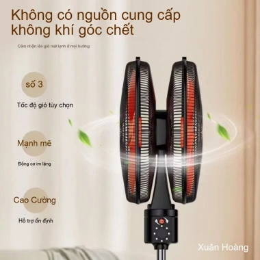 Quạt điện thương mại hai đầu, công suất gió cao xoay 360°, mạnh mẽ cho công trường và gia đình 7 Quạt điện thương mại hai đầu, công suất gió cao xoay 360°, mạnh mẽ cho công trường và gia đình 7