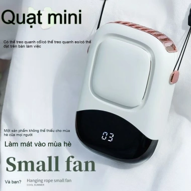 Quạt mini cầm tay USB sạc lại - Treo cổ, eo, ngoài trời, pin lâu, 190.400₫