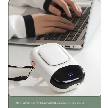 Quạt mini cầm tay USB sạc lại - Treo cổ, eo, ngoài trời, pin lâu, 190.400₫