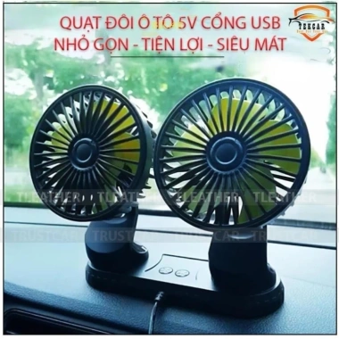 Quạt ô tô 12V 24V 360 xoay mini đôi - Động cơ mạnh, giá chỉ 120.000đ 10