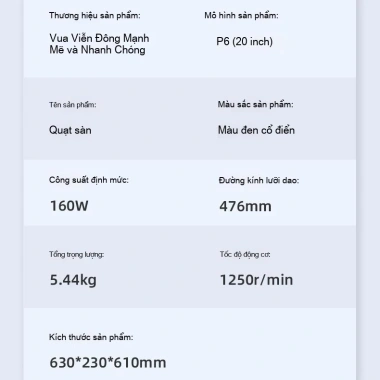 Quạt sàn công nghiệp Ace Đông Xa – Công suất cao, mạnh mẽ, dùng cho gia đình, giá 553.700₫ 5