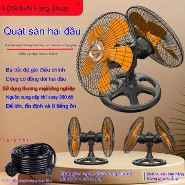 Quạt sàn hai đầu mạnh mẽ, gió mạnh, xoay 360°, công trường - 3.299.800₫