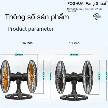 Quạt sàn hai đầu mạnh mẽ, gió mạnh, xoay 360°, công trường - 3.299.800₫