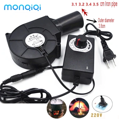 Quạt Thổi Khí Turbo 12V/2.85A MONQIQI - 5.500 RPM, Bộ Điều Tốc, Dùng cho Lò Nướng BBQ, Giá chỉ 135.000 VND