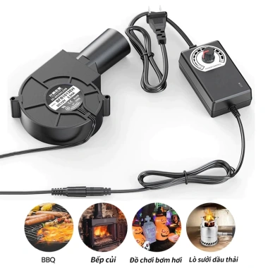 Quạt Thổi Khí Turbo 12V/2.85A MONQIQI - 5.500 RPM, Bộ Điều Tốc, Dùng cho Lò Nướng BBQ, Giá chỉ 135.000 VND