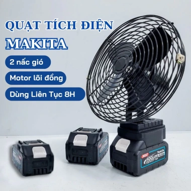 Quạt Tích Điện Makita 8 Inch Đế Pin 21V 2 Mức Gió 12-18 Tiếng Giá chỉ 259.000₫