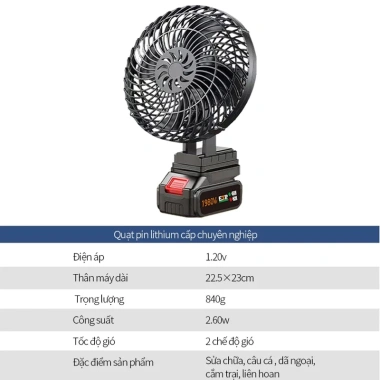 Quạt Tích Điện Pin 1.980VF 10 Cell - 8h liên tục, 2 mức gió siêu mát, BH 1 năm, 275k 9 Quạt Tích Điện Pin 1.980VF 10 Cell - 8h liên tục, 2 mức gió siêu mát, BH 1 năm, 275k 9