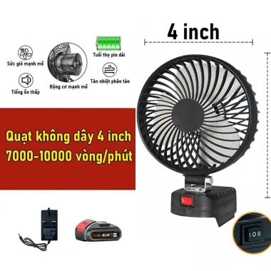 Quạt Tích Điện Pin 1.980VF 10 Cell - 8h liên tục, 2 mức gió siêu mát, BH 1 năm, 275k 10 Quạt Tích Điện Pin 1.980VF 10 Cell - 8h liên tục, 2 mức gió siêu mát, BH 1 năm, 275k 10
