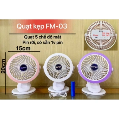 Quạt Tích Điện Sạc USB Kẹp Siêu Tiện Lợi Giá Giảm 152.333 VND Đặt Ngay