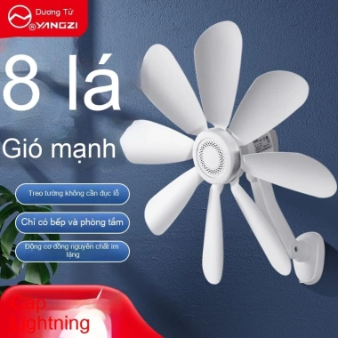 Quạt tường Yangzi mini không cần khoan cho bếp, phòng tắm, ký túc xá – yên tĩnh, tiết kiệm năng lượng