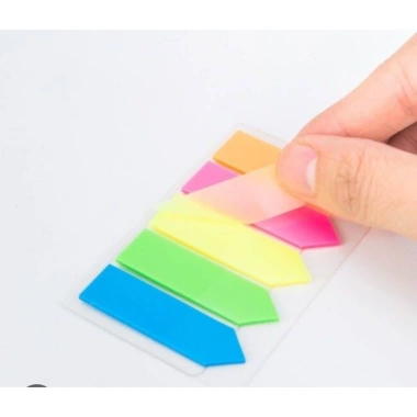 Rẻ vô địch Combo 3 xấp Giấy Note 5 màu nhựa thường mũi tên 125 sheets Dễ đánh dấu trang sách 3