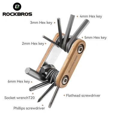 Rockbros 8 trong 1 Đa năng – Bộ công cụ sửa xe đạp lục giác, bảo trì di động cho đường núi, giá 143.928₫ 2