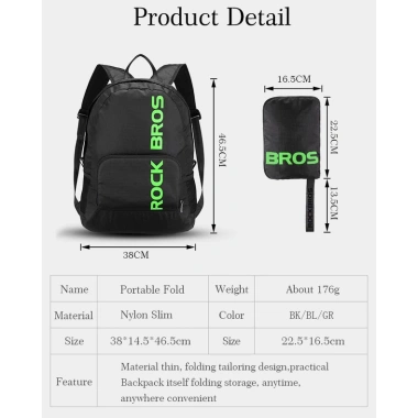 Rockbros Ba Lô Du Lịch Cắm Trại Leo Núi Thời Trang Giá 263.234 VND 4