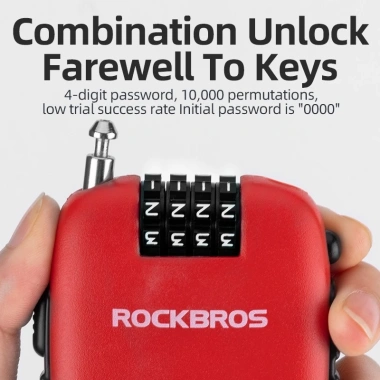 Rockbros Dây Cáp Khóa Mũ Bảo Hiểm Chống Trộm Xe Đạp Xe Máy - 262.302₫