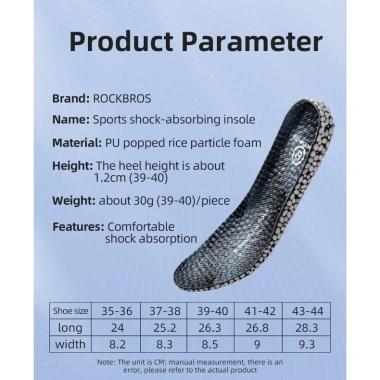 Rockbros Đế Lót Giày Thể Thao PU Chống Sốc, Thấm Hút Mồ Hôi, Thoáng Khí - 132.237₫ 7