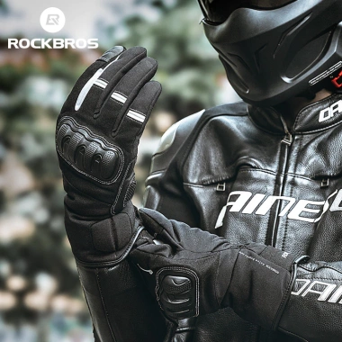 ROCKBROS Găng Tay Dày Da Chống Rơi Windbreak Xe Máy Nam Rider - Giá ưu đãi 862k 2