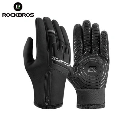 Rockbros Găng tay lông cừu ấm áp cho xe đạp, xe máy, xe điện - Unisex, cảm ứng
