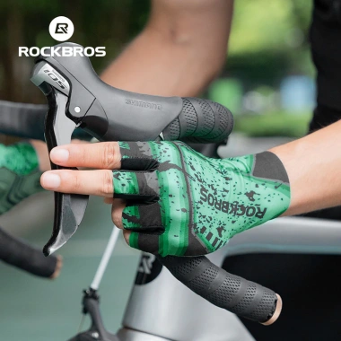 Rockbros Ice Silk Găng Tay Nửa Ngón SBR Palm Pad Chống Trượt, Chống Sốc, Co Giãn, Thoáng Khí cho MTB & Đường Bộ – Giá ưu đãi 309.899₫