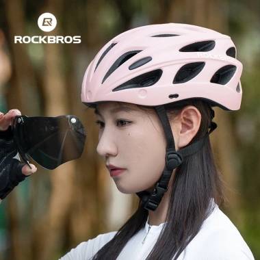 Rockbros Mũ bảo hiểm xe đạp cho bé gái cỡ lớn có kính, an toàn đường phố và leo núi - Giá 513,673₫