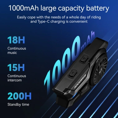ROCKBROS Tai Nghe Bluetooth 6.0 cho Xe Máy - 200h Pin, IP56, Liên Lạc 300m, Giá 783.838đ 6
