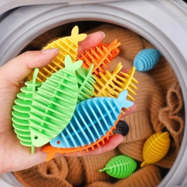 ROLY 1/5 Bóng Làm Mềm & Giặt Hình Cá – Dụng Cụ Vệ Sinh Quần Áo Tái Sử Dụng 4
