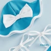 Romper Cami Bé Gái Aqua Không Tay Ruffle Trim và Mũ Bơi, Thích Hợp Bể Bơi và Biển 6