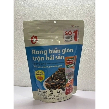 Rong biển ăn liền O'Food giòn trộn hải sản - Combo 2/5 gói, đồ ăn vặt tiện lợi, giảm còn 48.5k