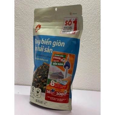 Rong biển ăn liền O'Food giòn trộn hải sản - Combo 2/5 gói, đồ ăn vặt tiện lợi, giảm còn 48.5k