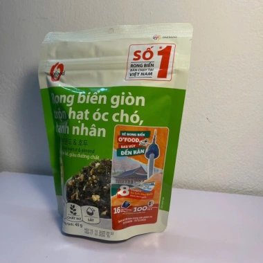 Rong Biển ăn liền O'Food Giòn Trộn Óc Chó Hạnh Nhân - Combo 2-5 gói, đồ ăn vặt tiện lợi